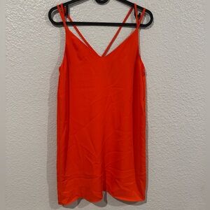 Topshop Petite Orange Strappy Dress